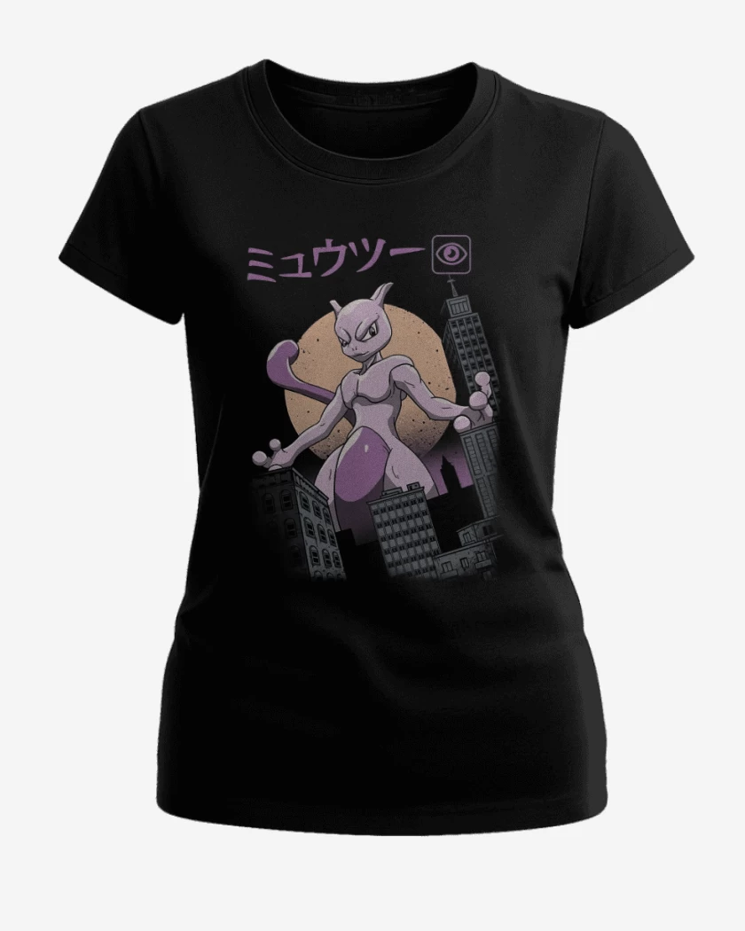 Polera de Mujer Negro de Mewtwozilla