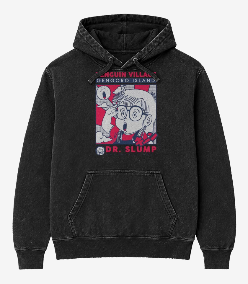 Poleron Canguro Acid Wash Negro de Villa Pinguino