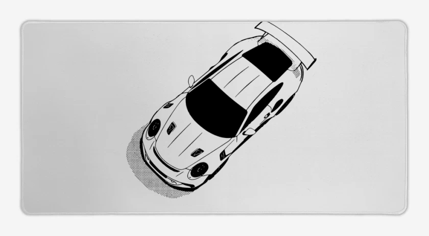 Mouse pad Gamer Blanco de Porsche 911 