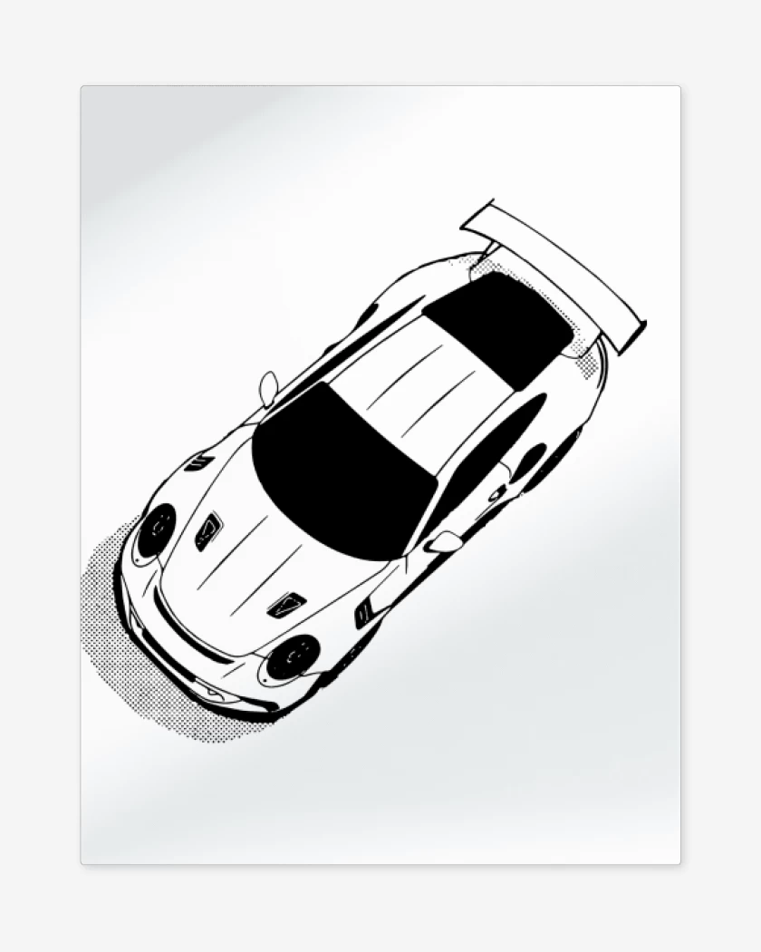 Print metalico Blanco de Porsche 911 