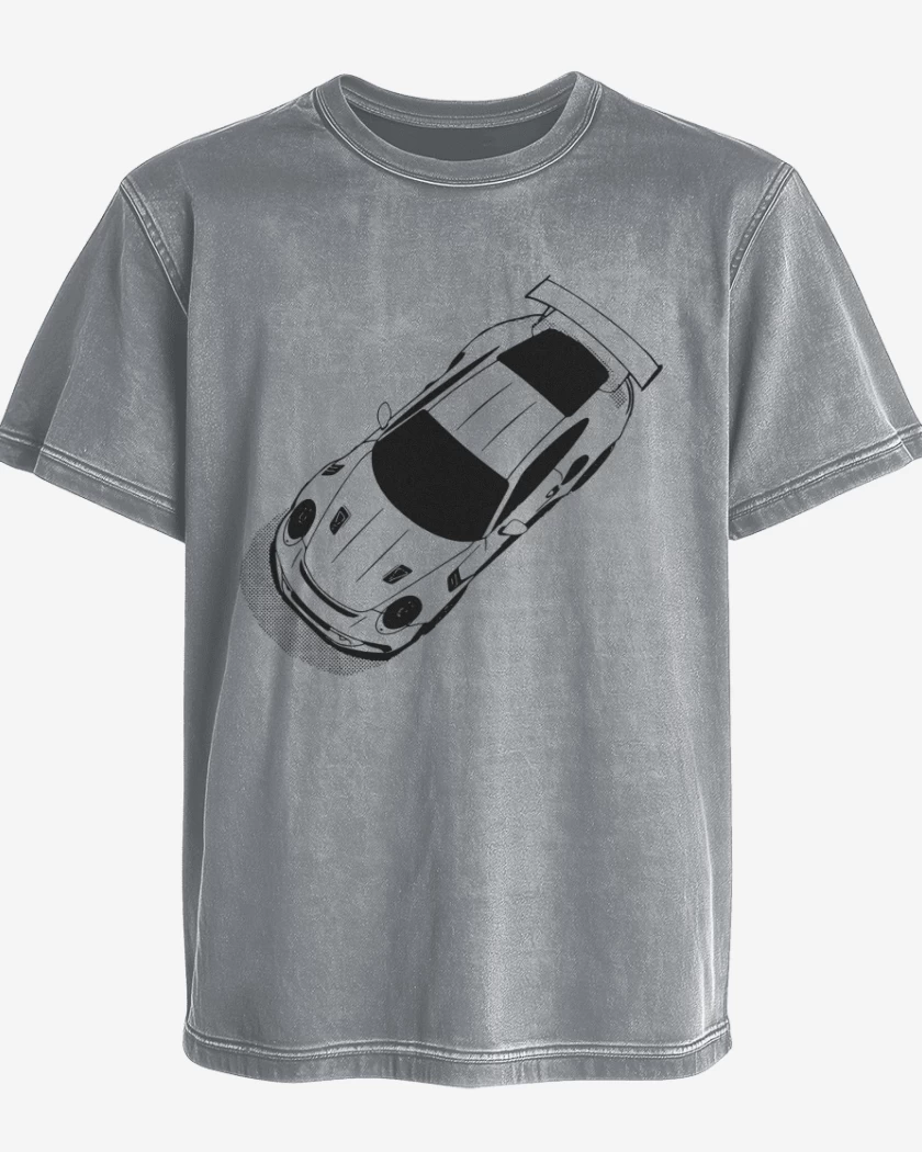 Polera desgastada Gris Melange de Porsche 911 