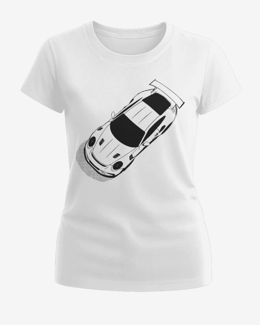 Polera de Mujer Blanco de Porsche 911 
