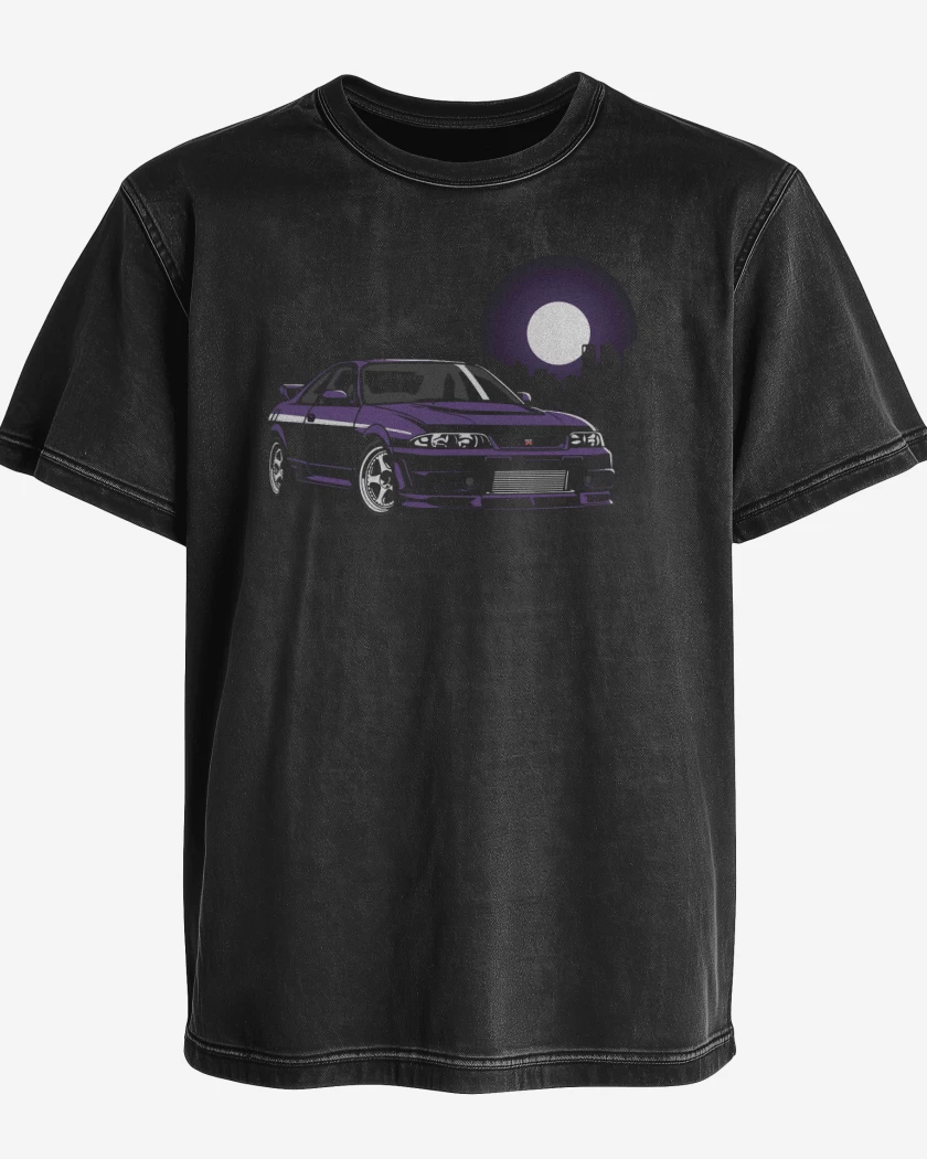 Polera desgastada Negro de Skyline R33