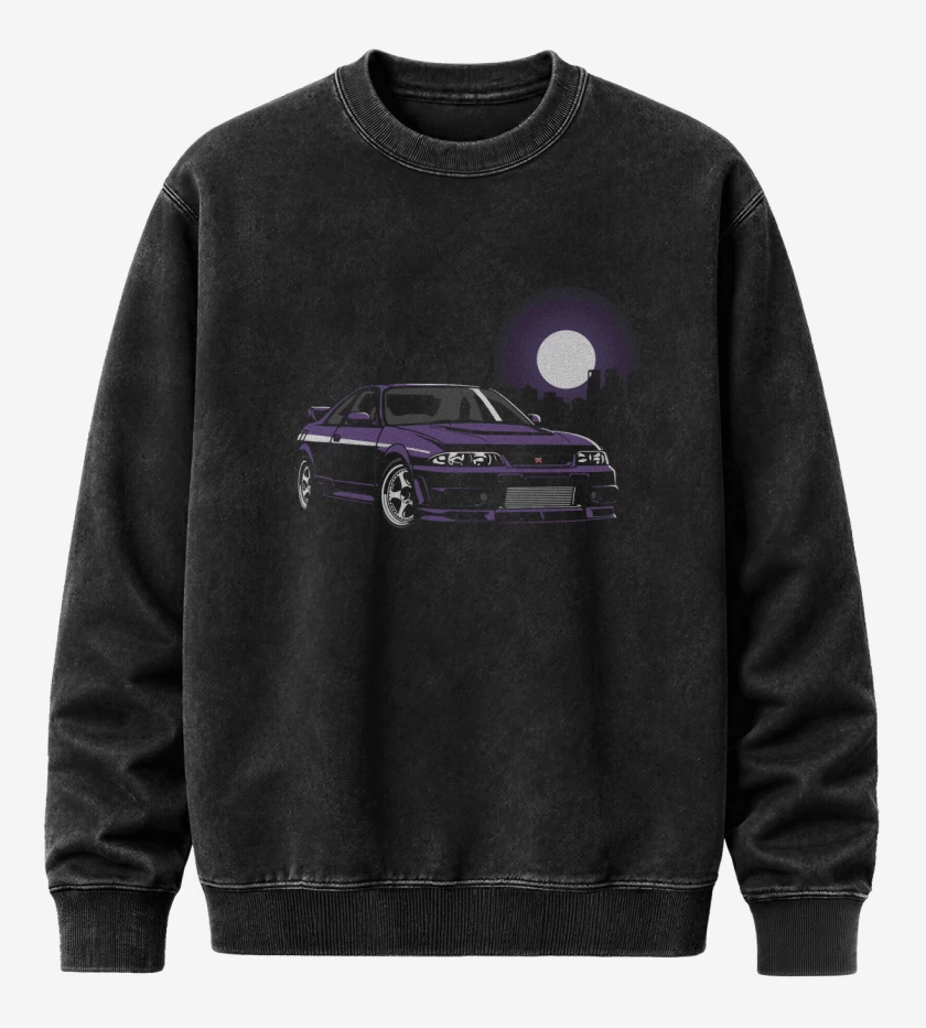 Poleron Polo Acid Wash Negro de Skyline R33