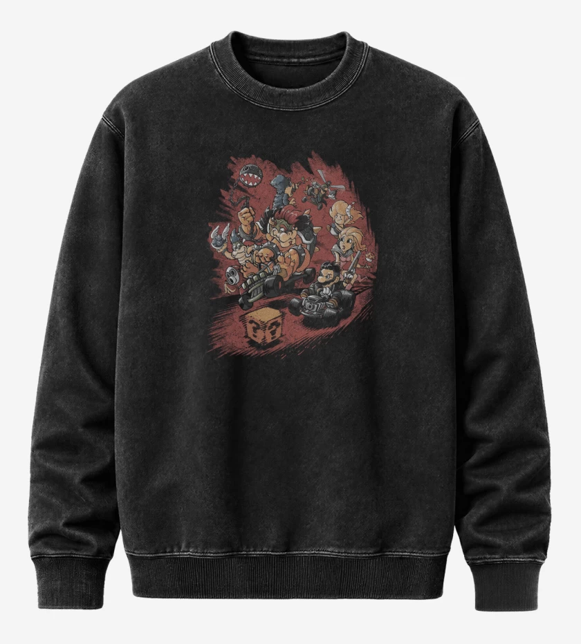 Poleron Polo Acid Wash Negro de Mad Kart Max