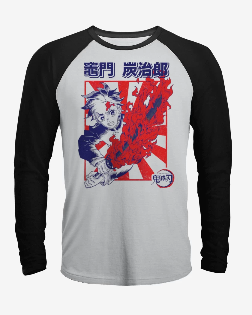 Polera Raglan Tanjiro Danza del Fuego