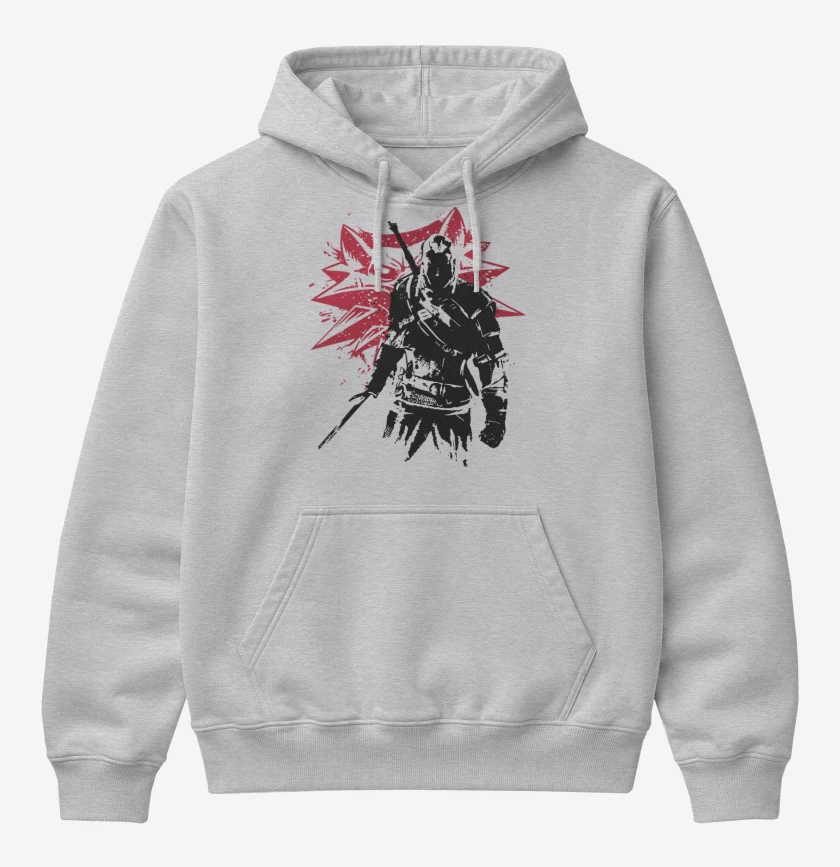 Poleron Canguro básico Gris Melange de The witcher