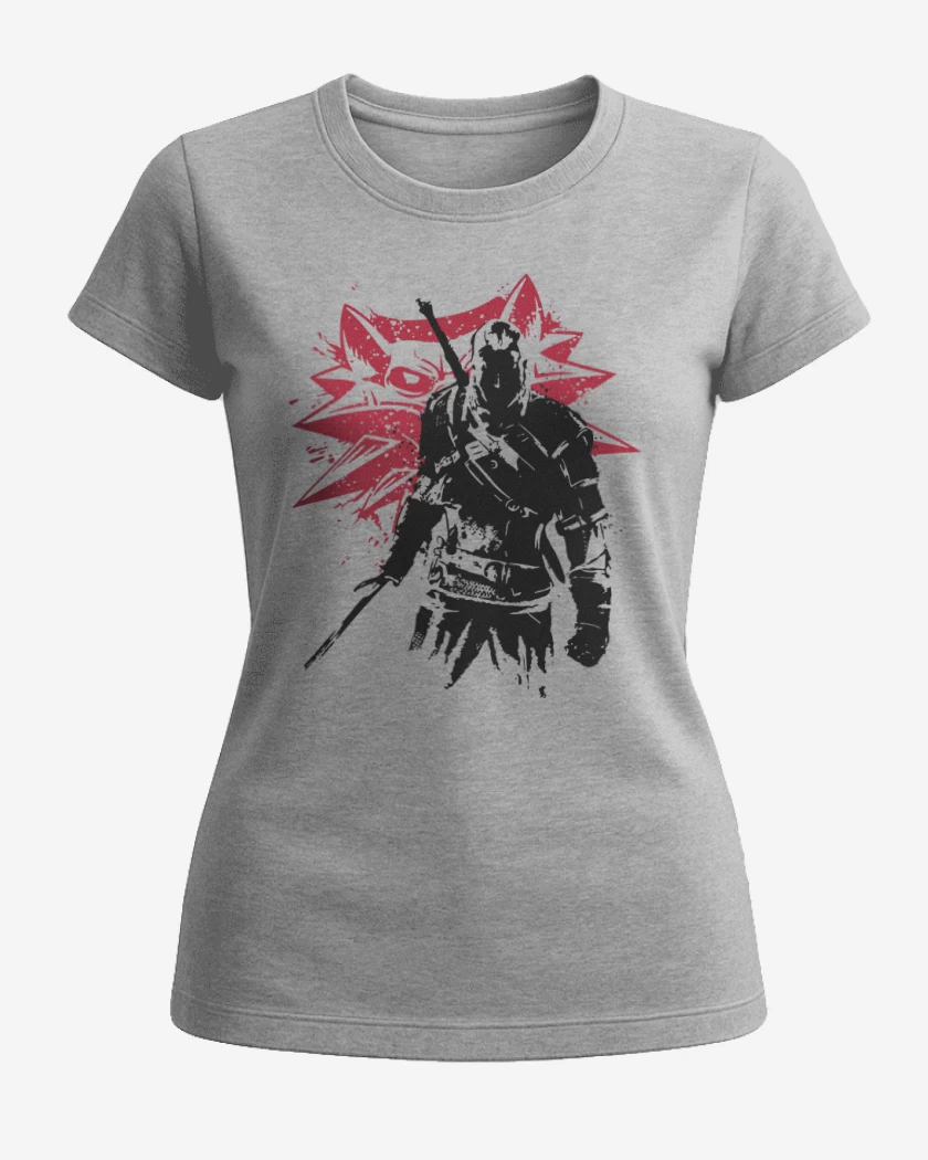 Polera de Mujer Gris Melange de The witcher