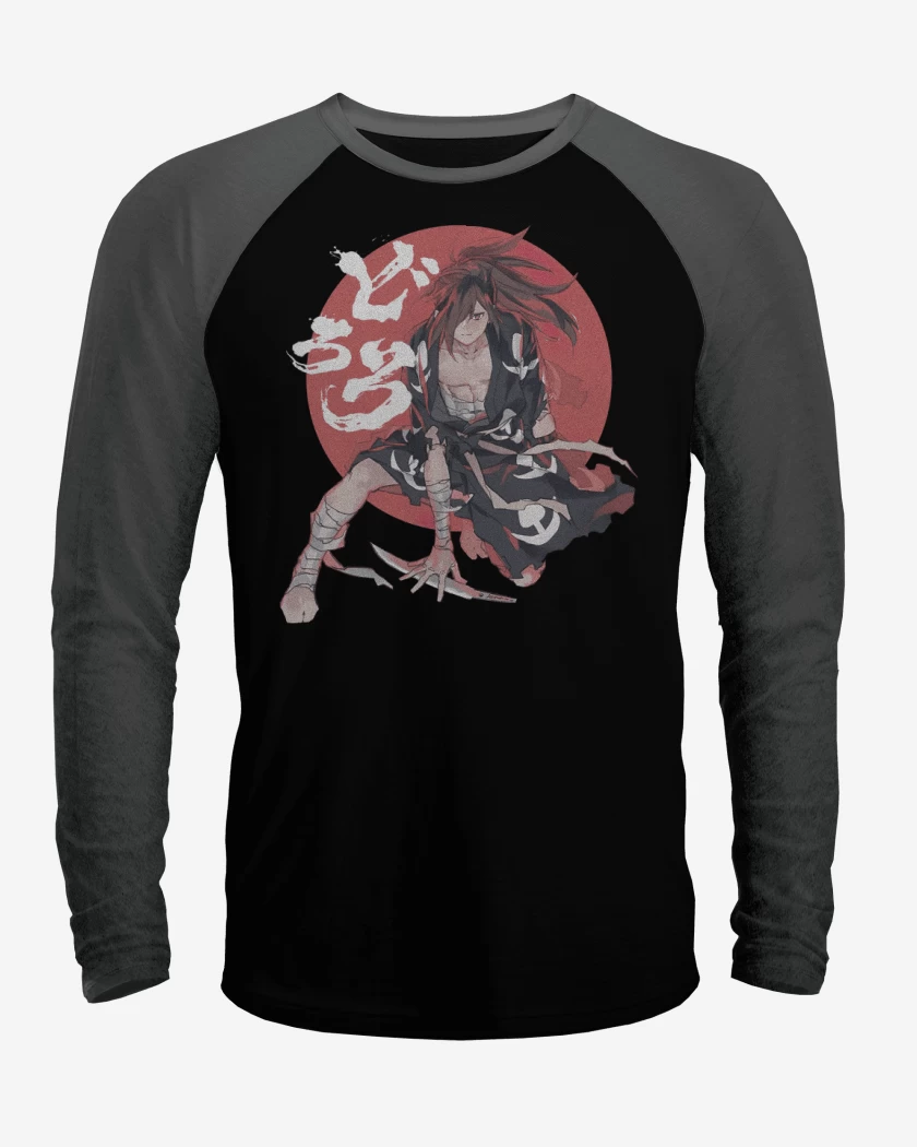Polera Raglan Negro / Negro Heather de Hyakkimaru