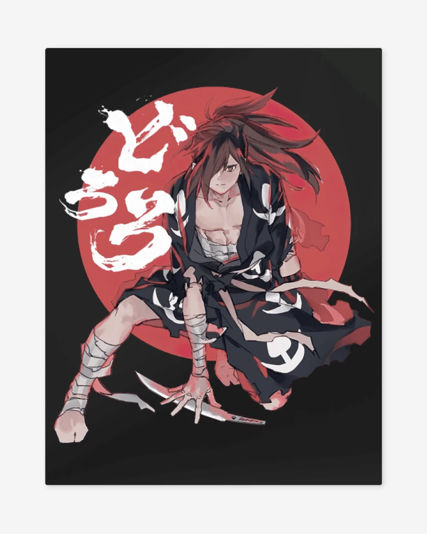 Print metalico Negro de Hyakkimaru