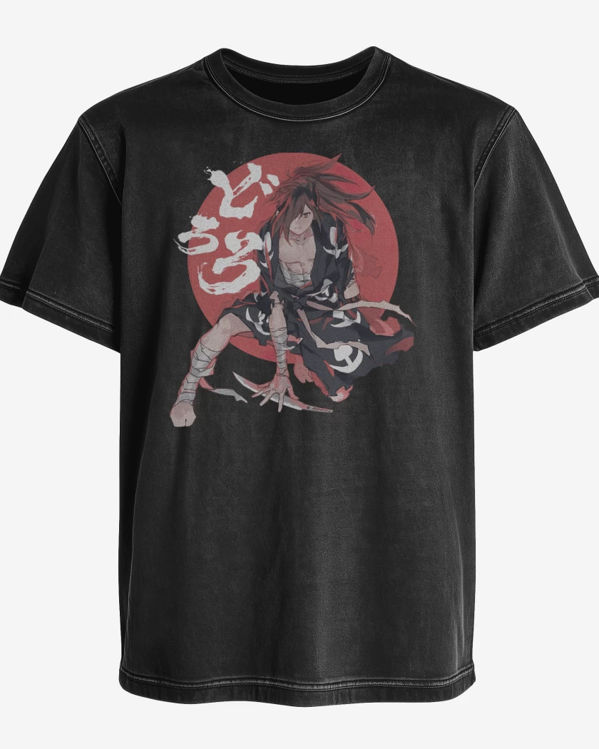 Polera desgastada Negro de Hyakkimaru