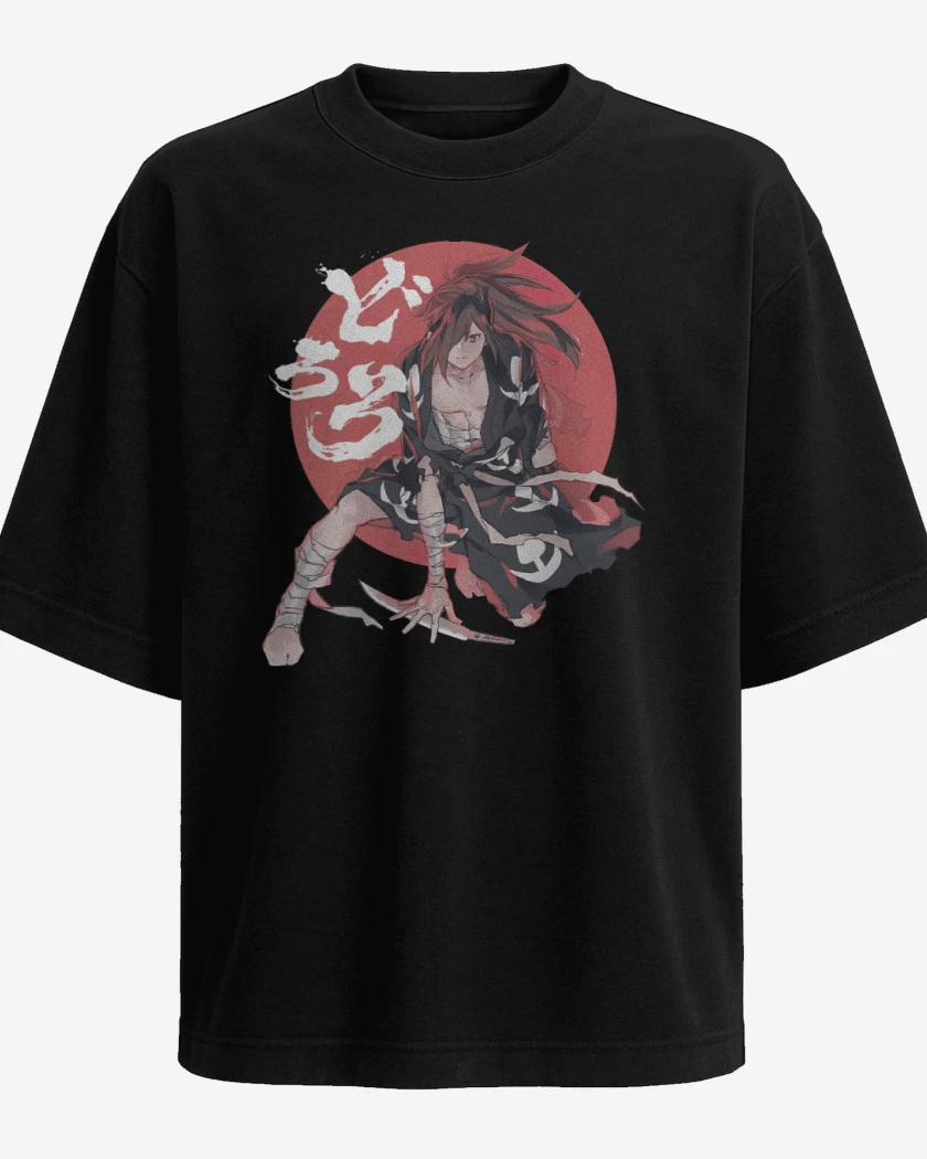 Polera Oversize Negro de Hyakkimaru