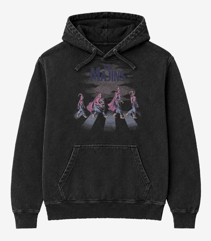 Poleron Canguro Acid Wash Negro de The Majins