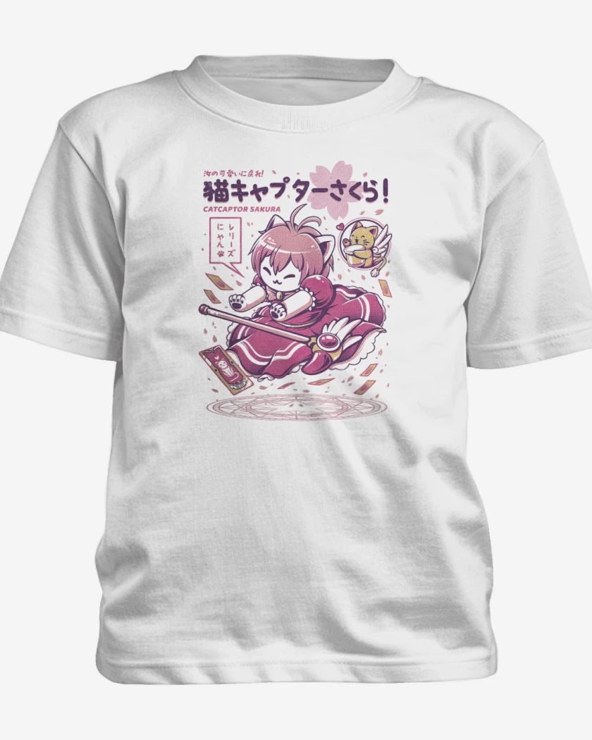 Polera de niño Blanco de Sakura Cat Captor