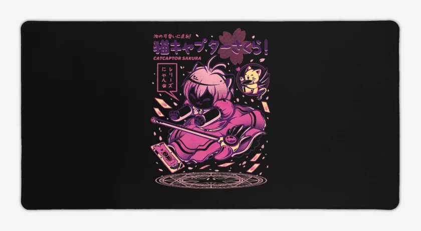 Mouse pad Gamer Negro de Sakura Cat Captor