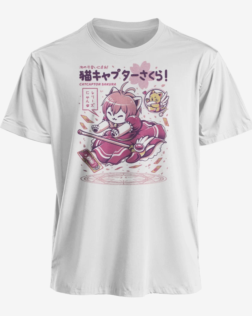 Polera premium Blanco de Sakura Cat Captor