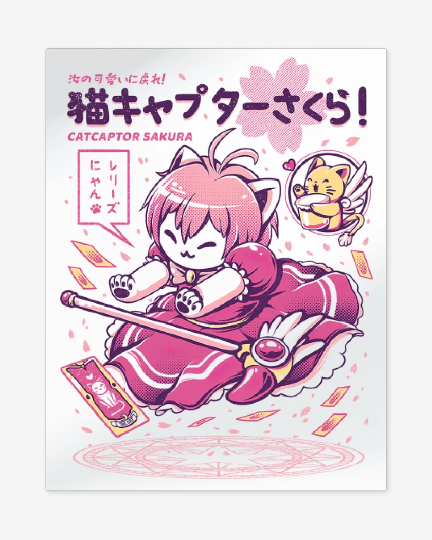 Print metalico Blanco de Sakura Cat Captor