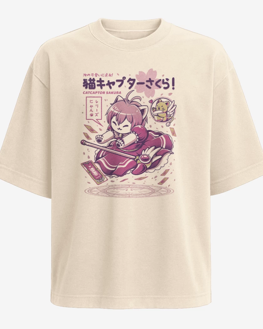 Polera Oversize Sakura Cat Captor