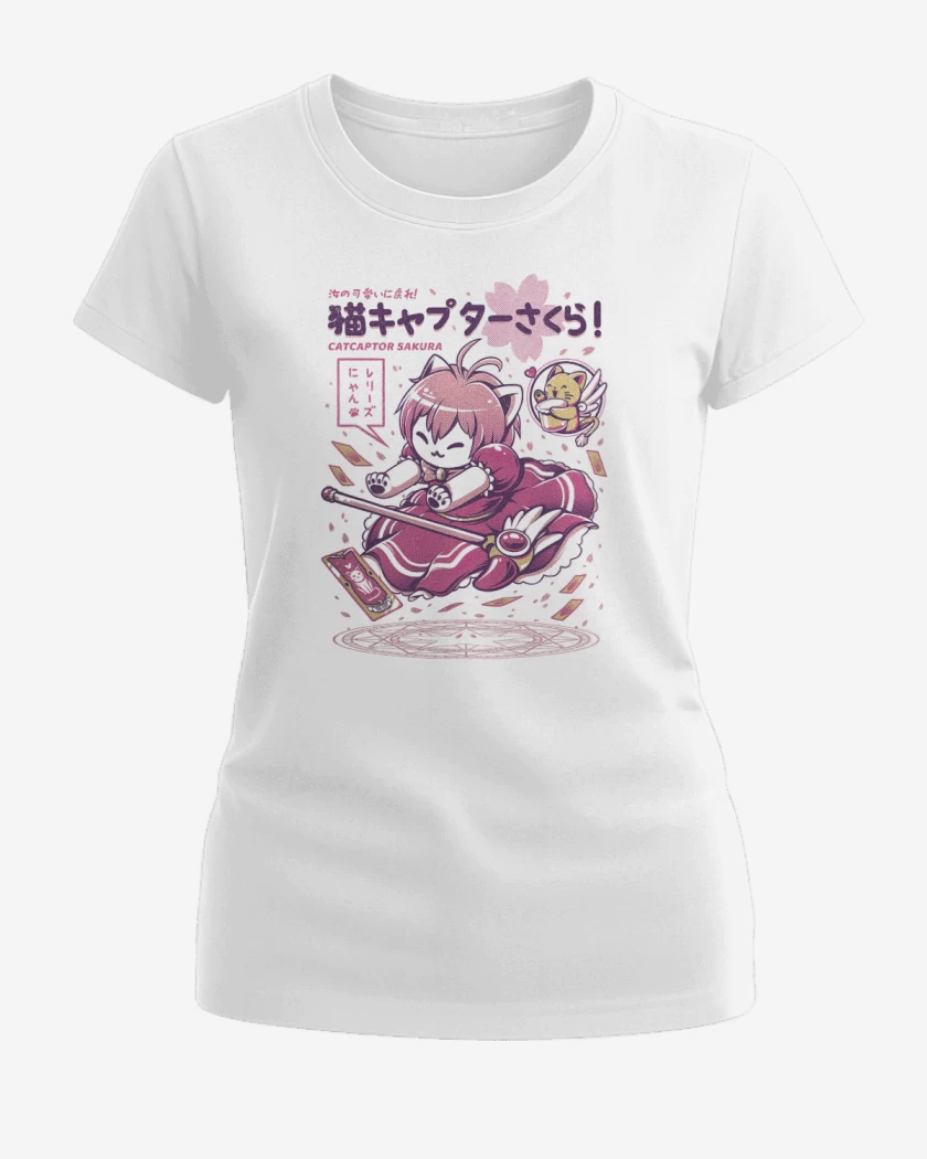 Polera de Mujer Blanco de Sakura Cat Captor