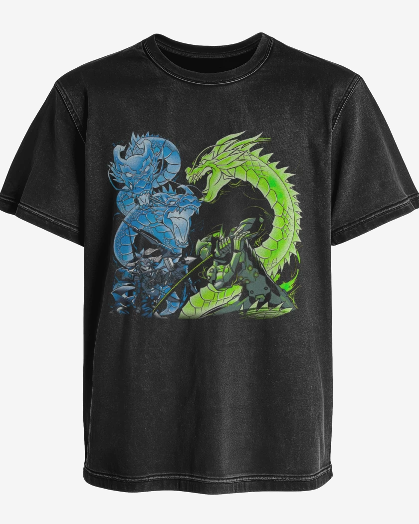 Polera desgastada Negro de Shimada Brothers
