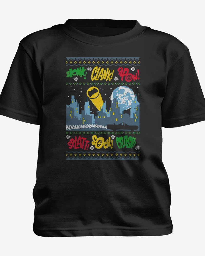 Polera de niño Negro de Ciudad Gotica Navidad