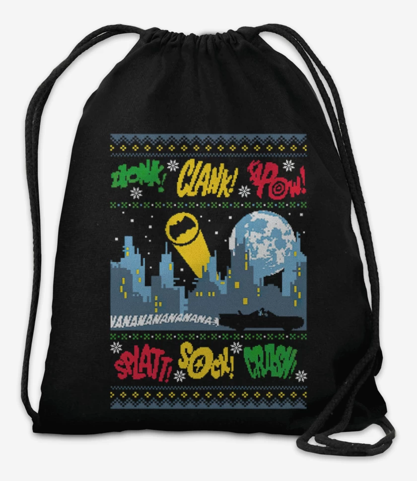 Mochila Negro de Ciudad Gotica Navidad