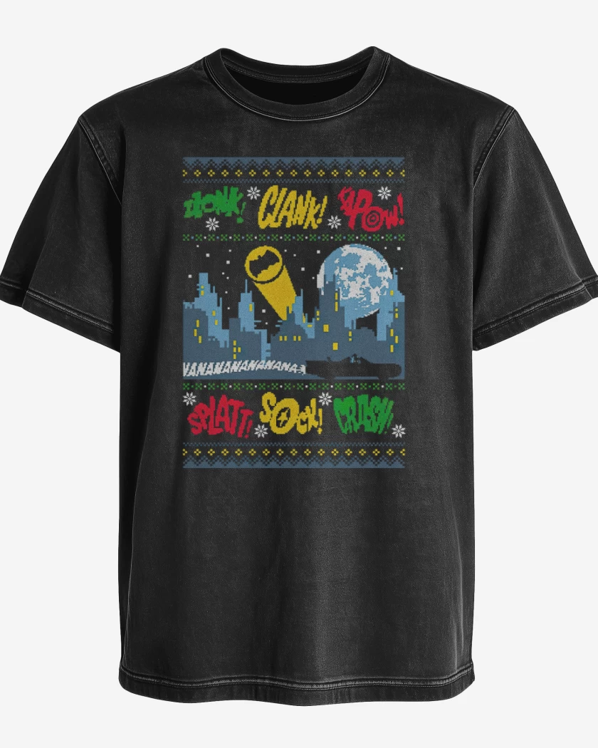 Polera desgastada Ciudad Gotica Navidad