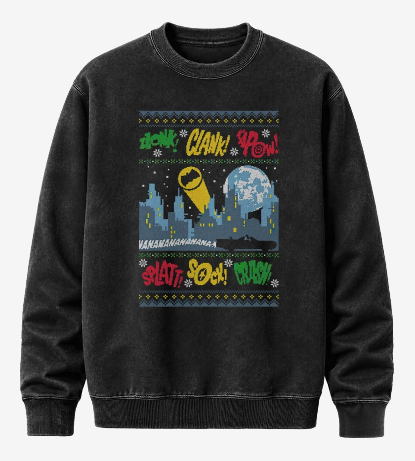 Poleron Polo Acid Wash Negro de Ciudad Gotica Navidad