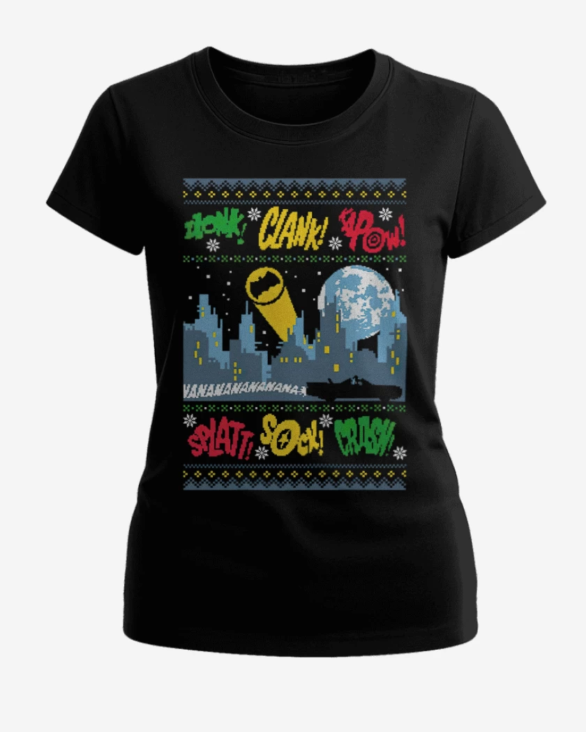 Polera de Mujer Negro de Ciudad Gotica Navidad
