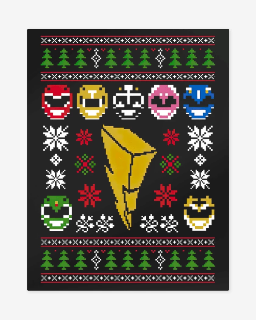 Print metalico Negro de Rangers Navidad 