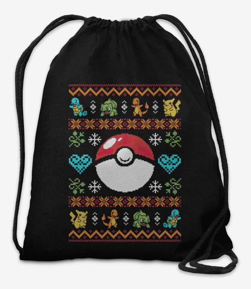 Mochila Negro de Pokemon Navidad