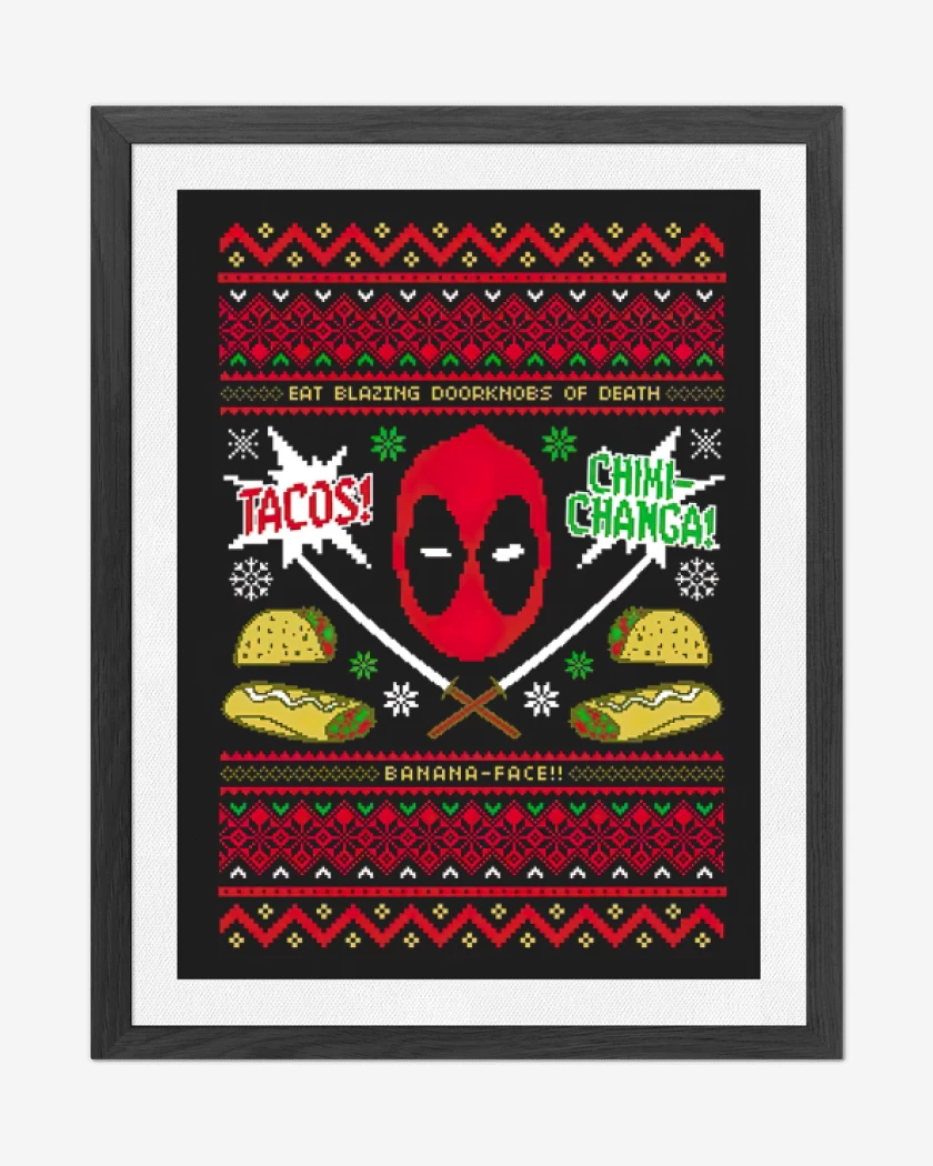 Cuadro decorativo Dead pool Navidad