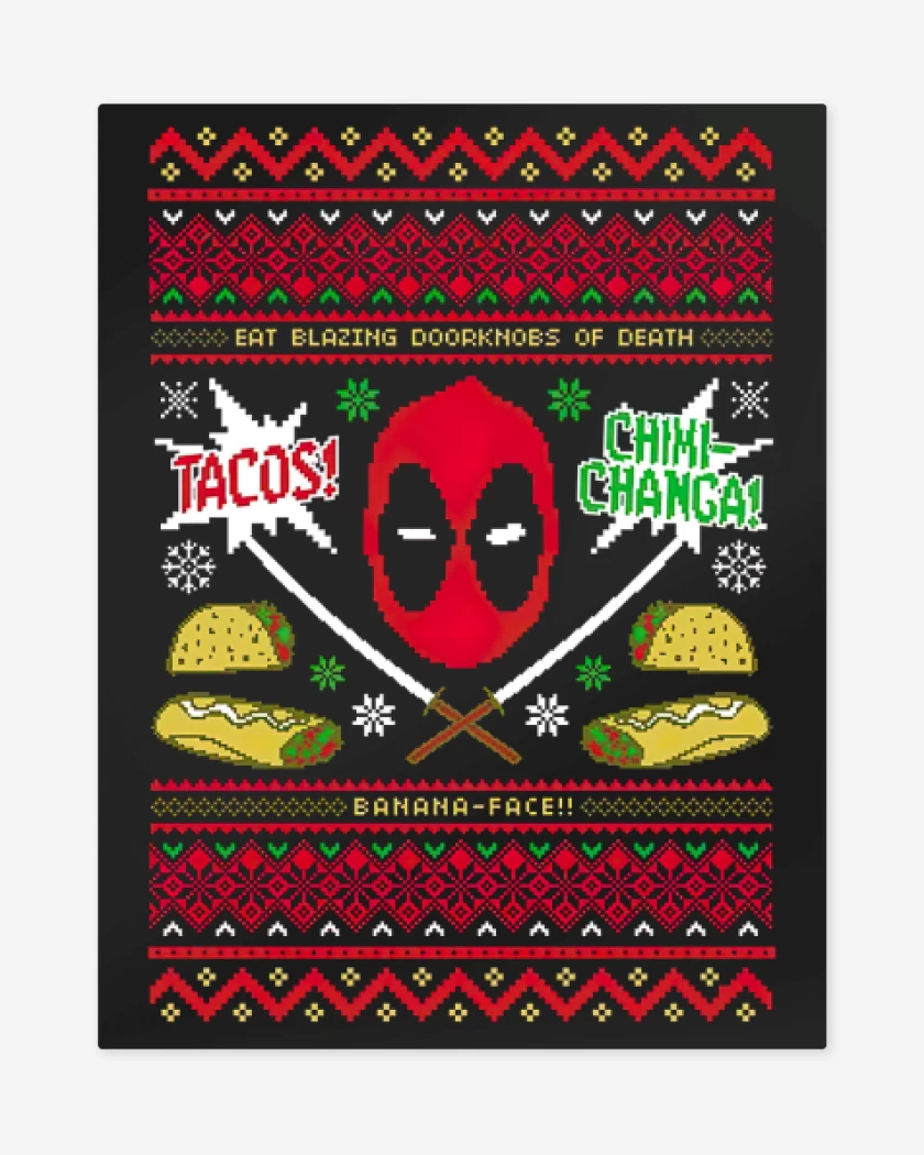 Print metalico Dead pool Navidad