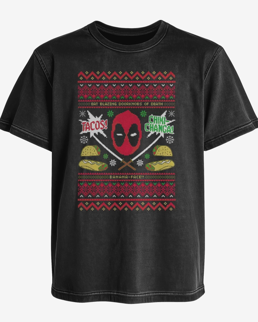 Polera desgastada Dead pool Navidad