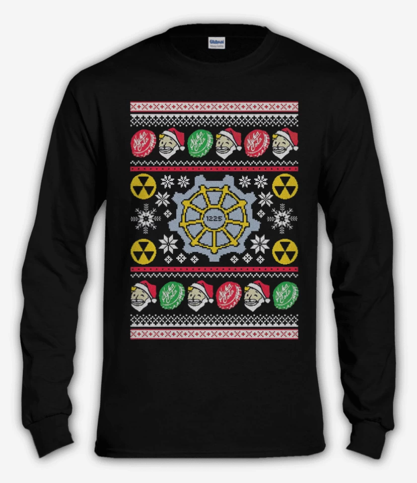 Polera manga larga Negro de Fallout Navidad