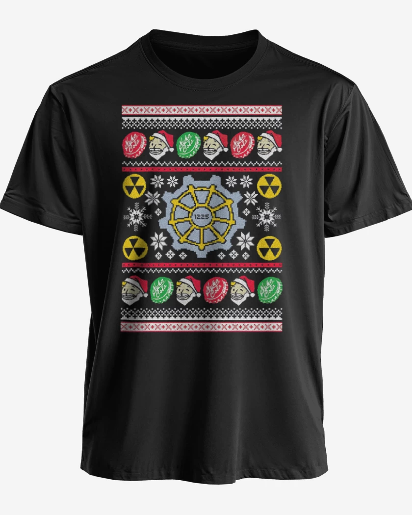 Polera premium Negro de Fallout Navidad