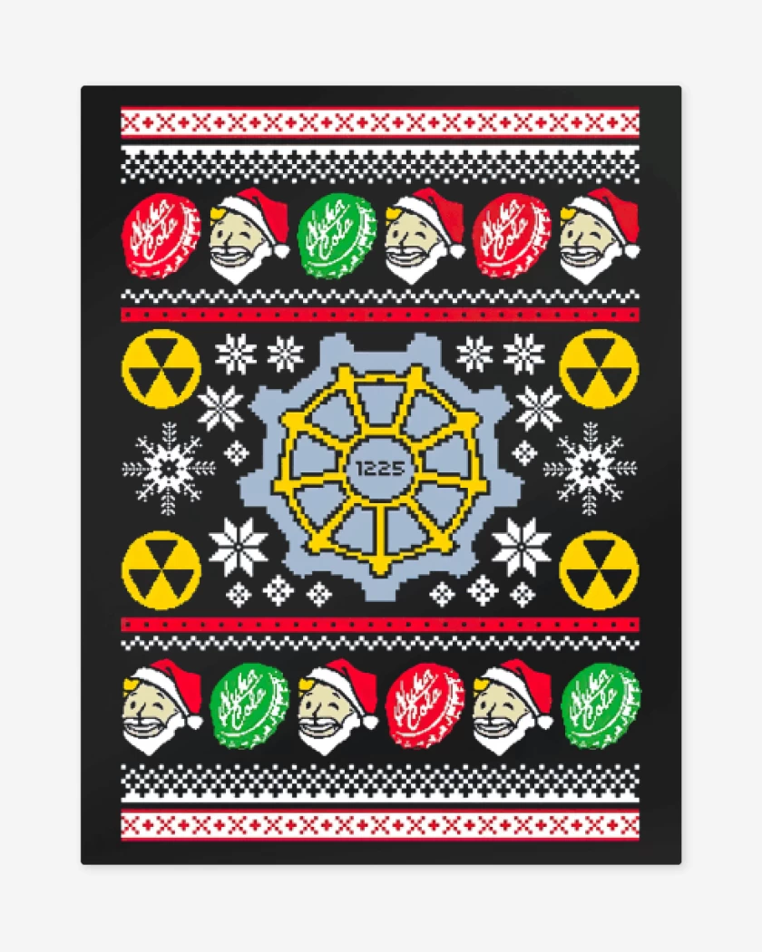 Print metalico Negro de Fallout Navidad