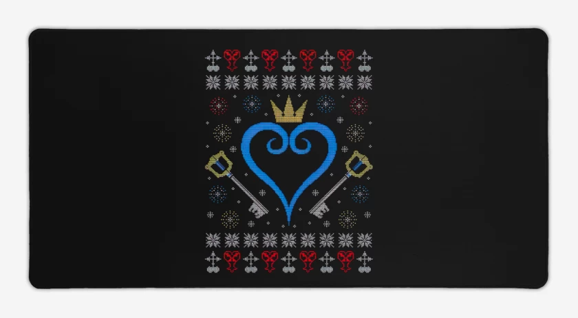 Mouse pad Gamer Negro de Kingdom Hearts Navidad