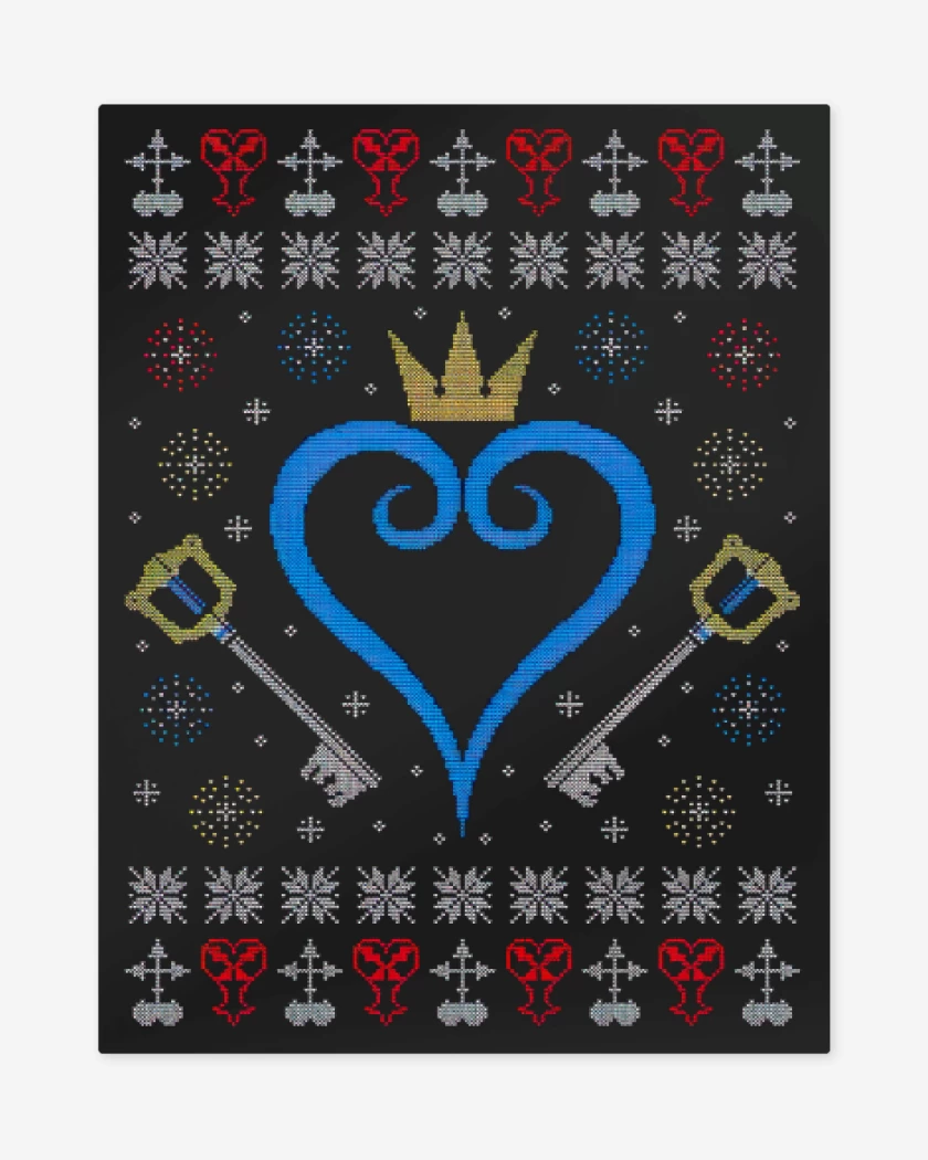 Print metalico Negro de Kingdom Hearts Navidad