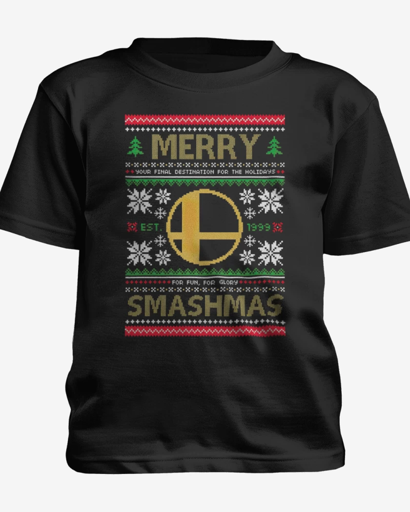 Polera de niño Negro de Navidad Smash
