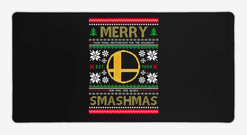 Mouse pad Gamer Negro de Navidad Smash