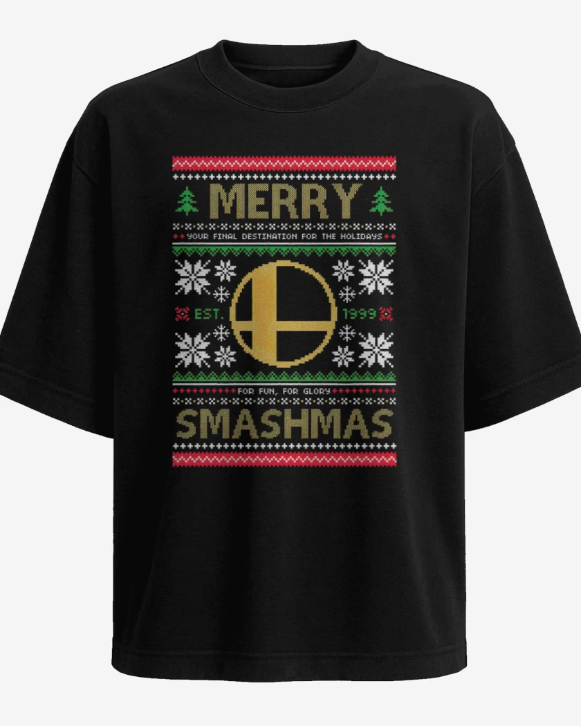 Polera Oversize Negro de Navidad Smash