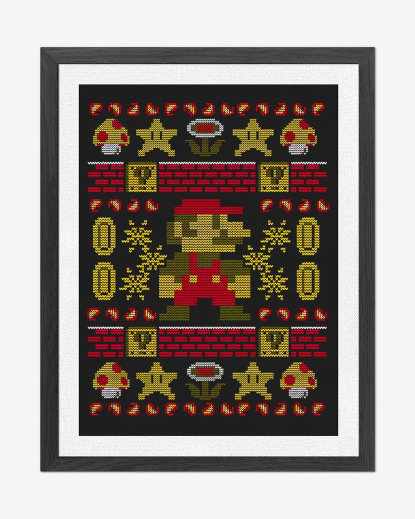 Cuadro decorativo Negro de Super bigote navidad 2