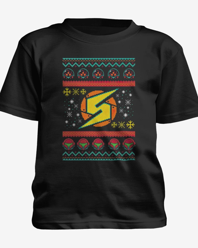 Polera de niño Negro de Metroid navidad