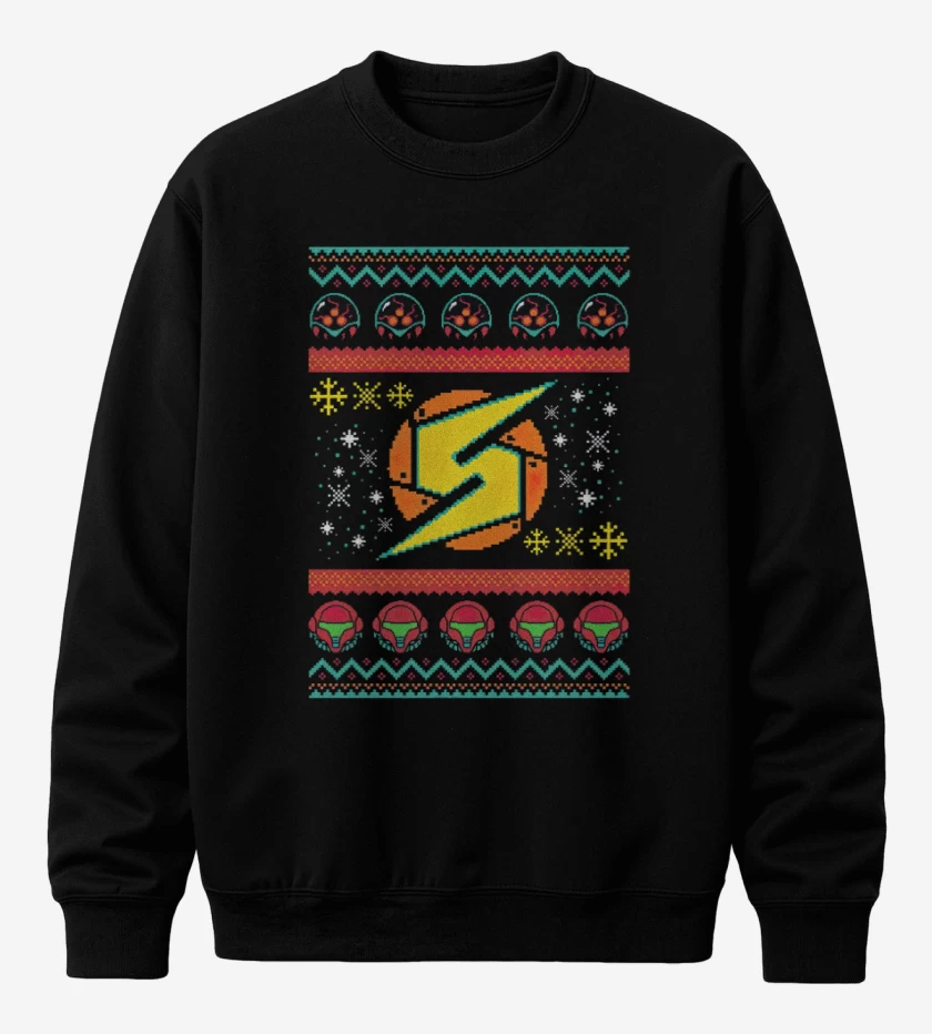 Poleron polo Negro de Metroid navidad