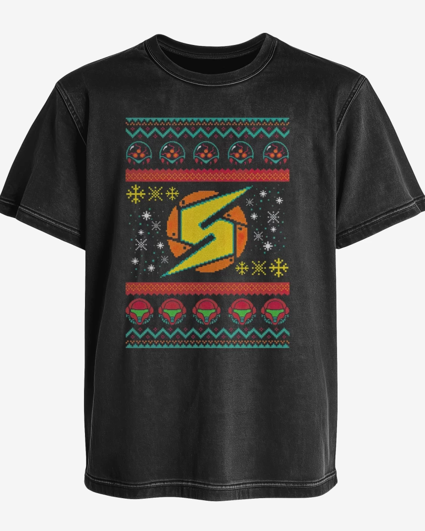 Polera desgastada Metroid navidad