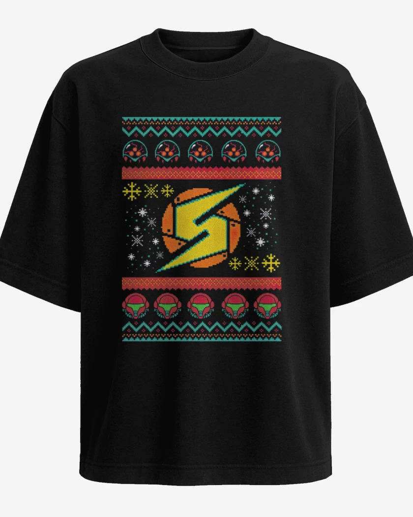 Polera Oversize Metroid navidad