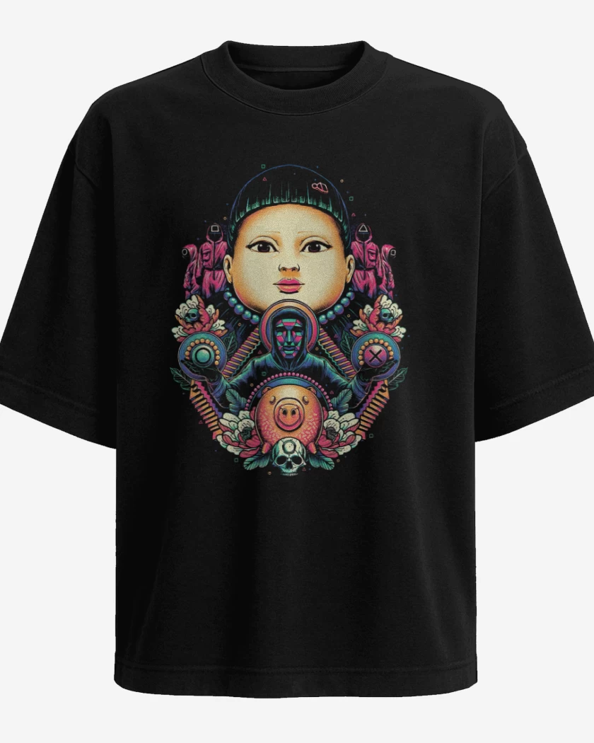 Polera Oversize Negro de El juegazo del calamar