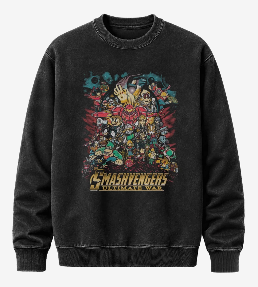 Poleron Polo Acid Wash Negro de Smash Avengers