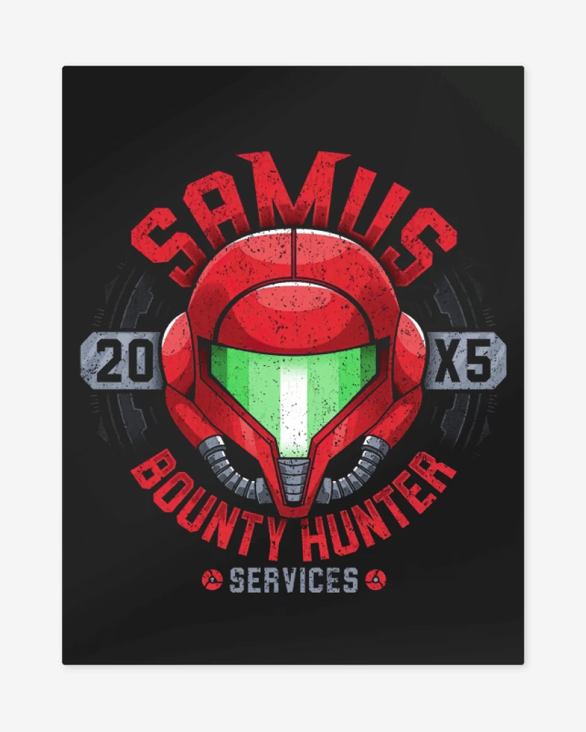 Print metalico Negro de Samus 20x5